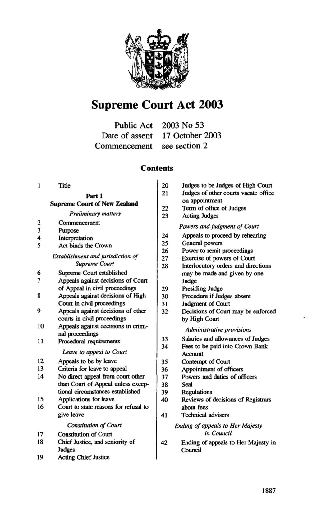 2003 No 53 Supreme Court Act 2003 Part 1 S 4
