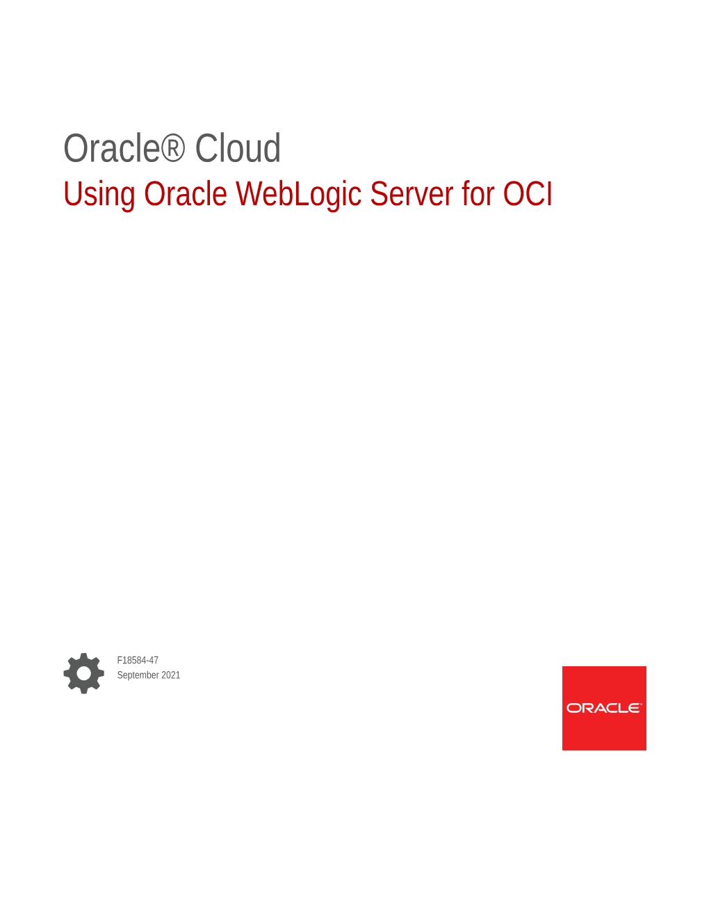 Using Oracle Weblogic Server for OCI