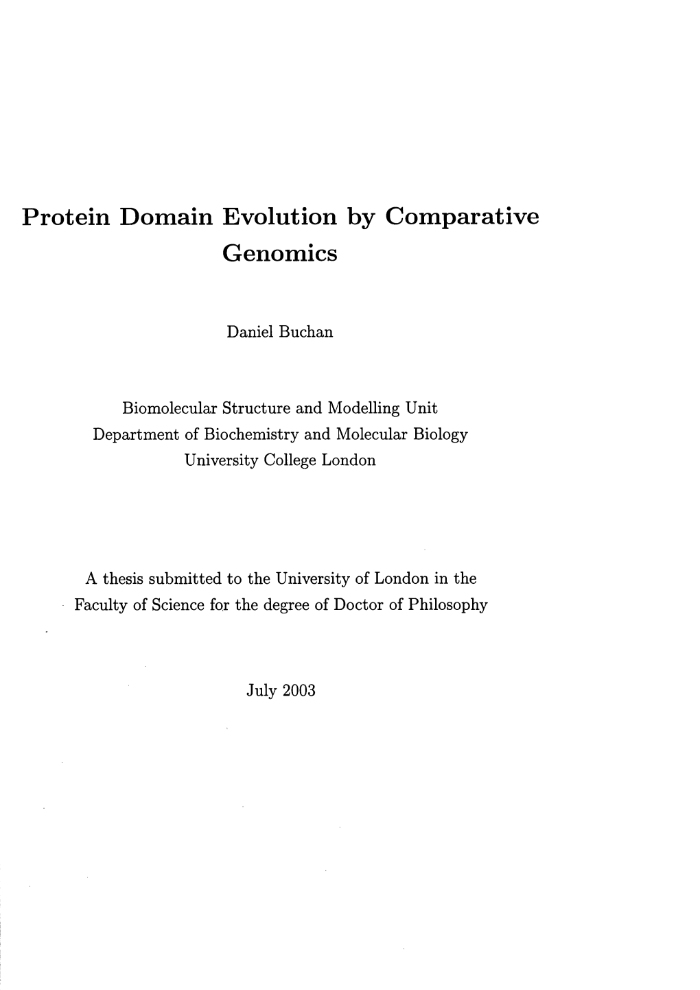 Protein Domain Evolution by Comparative Genomics