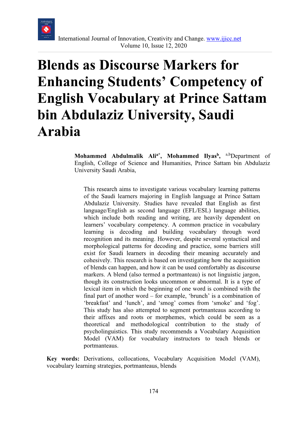 Blends As Discourse Markers for Enhancing Students' Competency