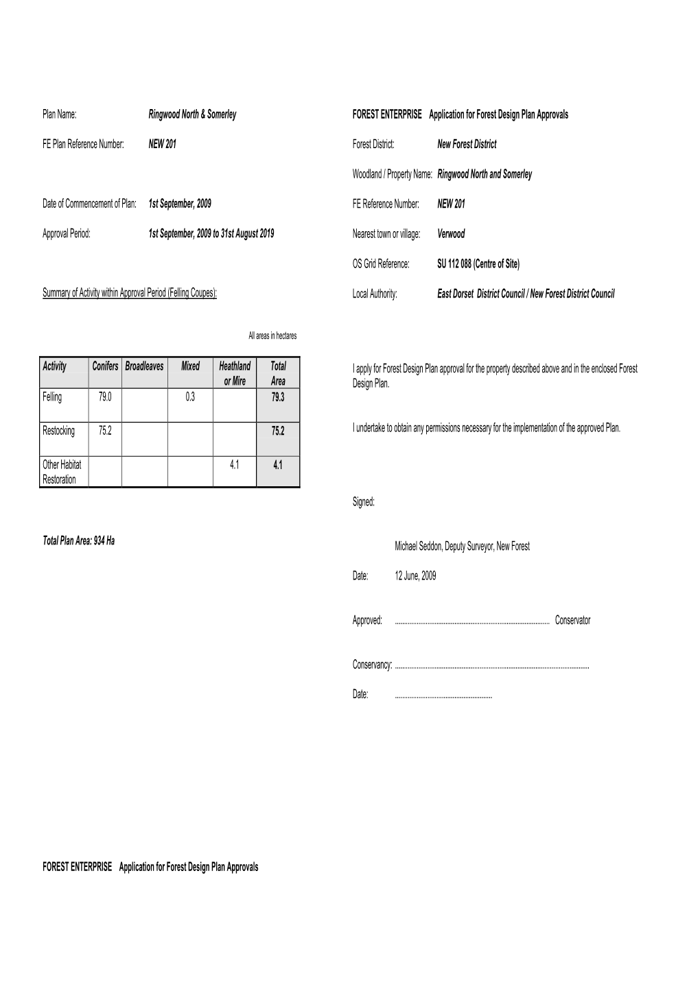 Ringwood North & Somerley FE Plan Reference Number