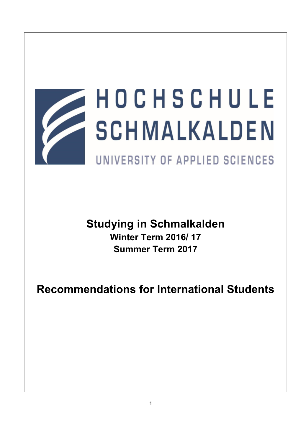 Recommendations for International Students