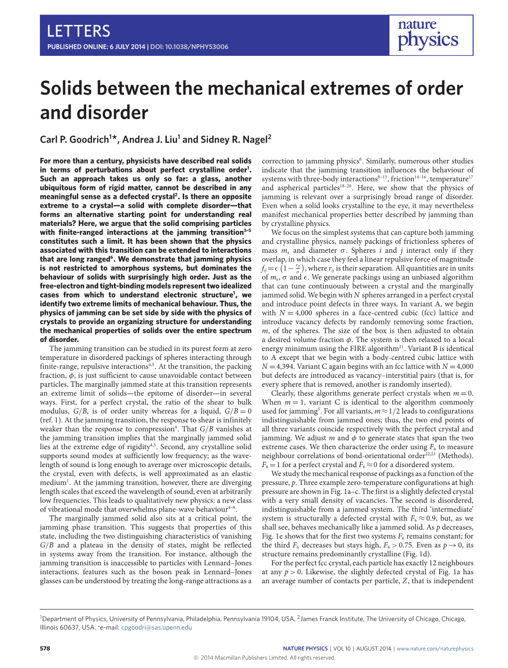 Solids Between the Mechanical Extremes of Order and Disorder Carl P