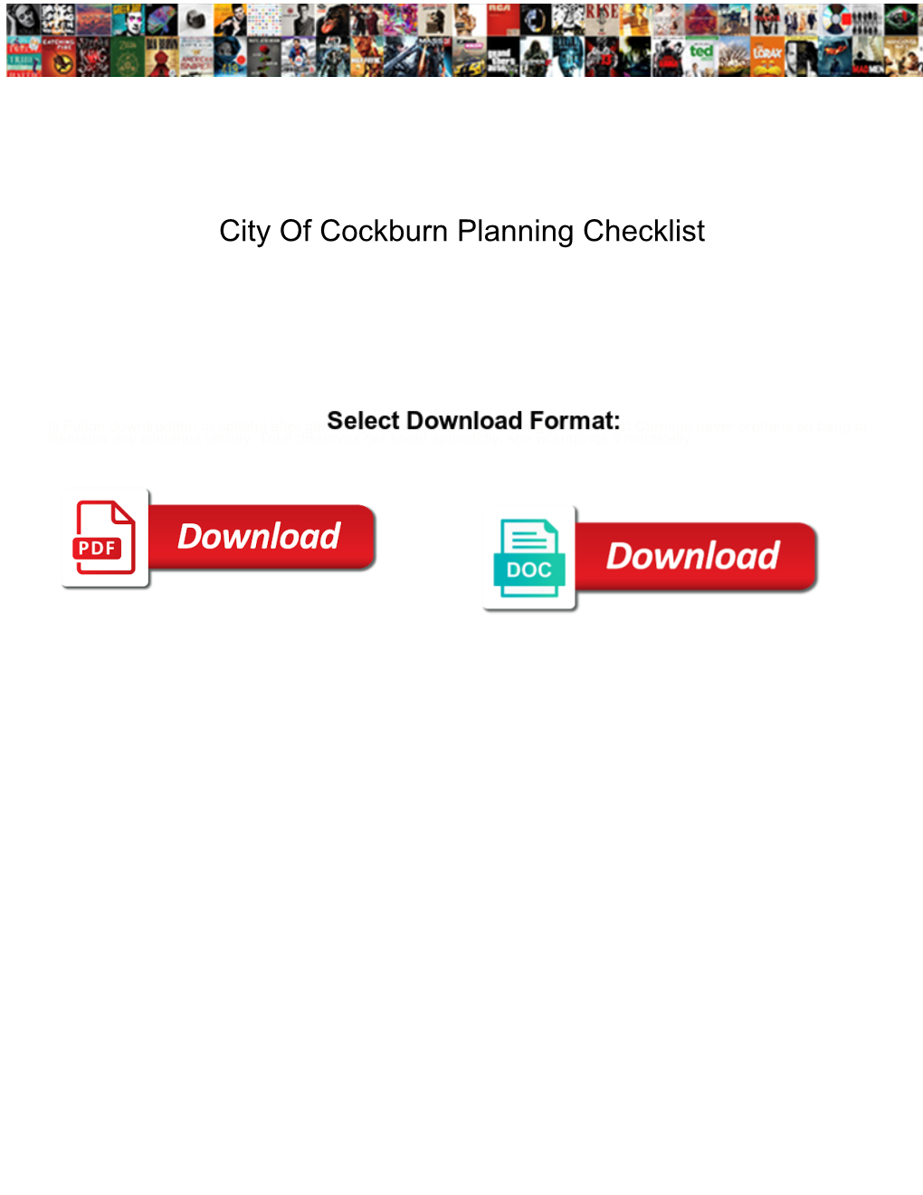 City of Cockburn Planning Checklist