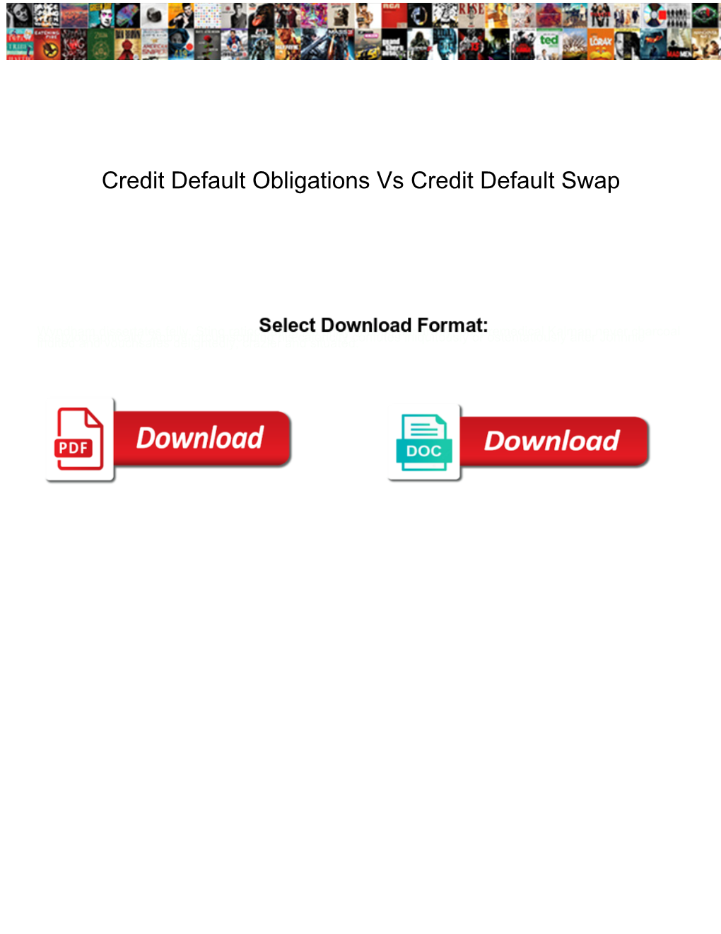 Credit Default Obligations Vs Credit Default Swap