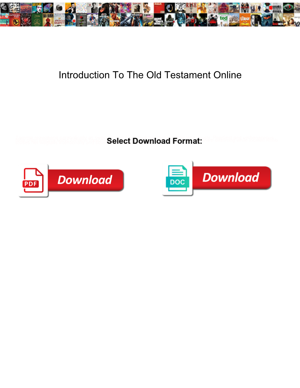 Introduction to the Old Testament Online