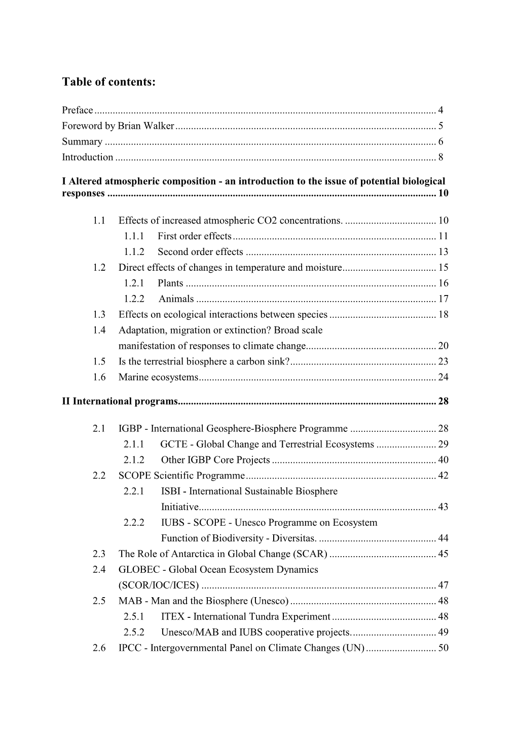 Table of Contents