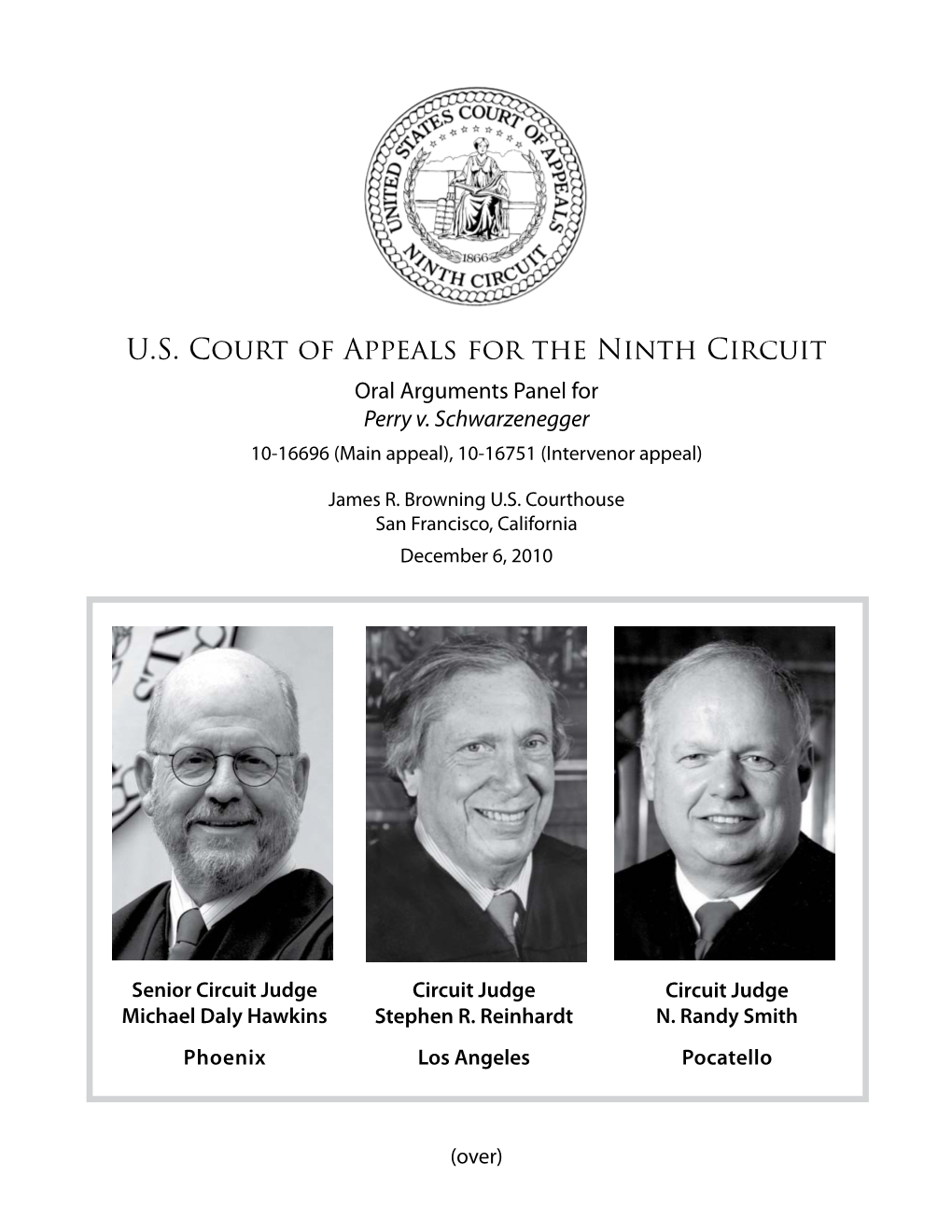 U.S. Court of Appeals for the Ninth Circuit Oral Arguments Panel for Perry V