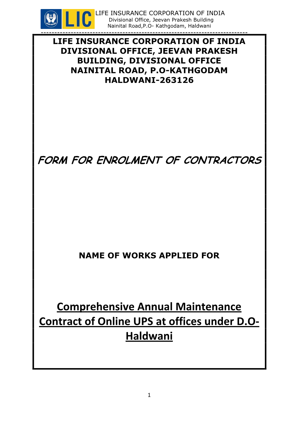 NIT Enrolment Form for AMC Of