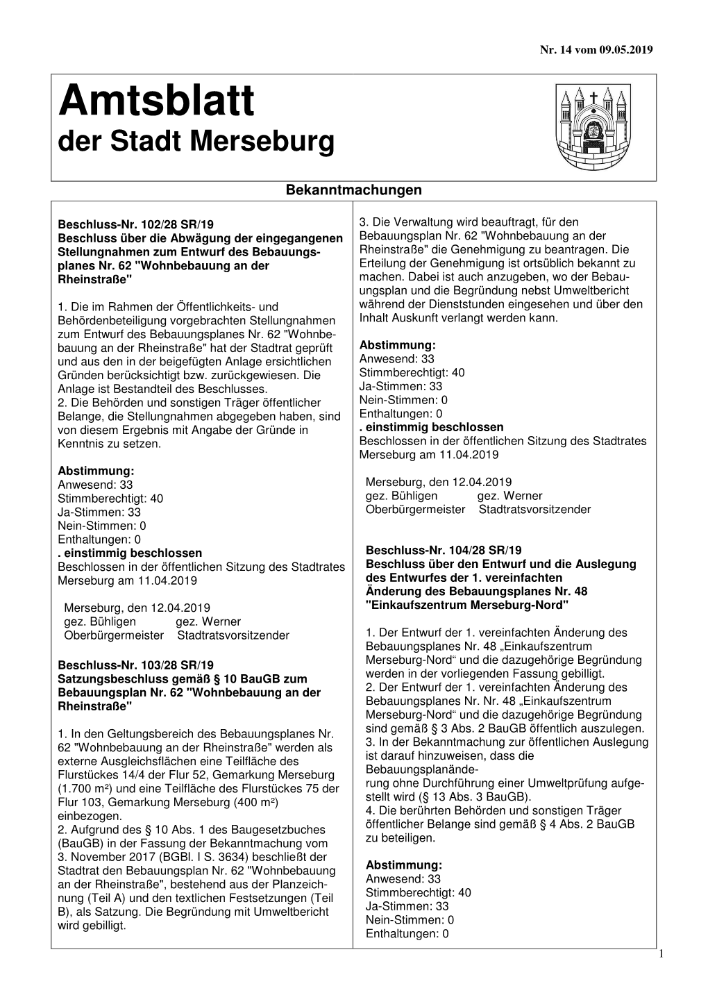 Amtsblatt Der Stadt Merseburg