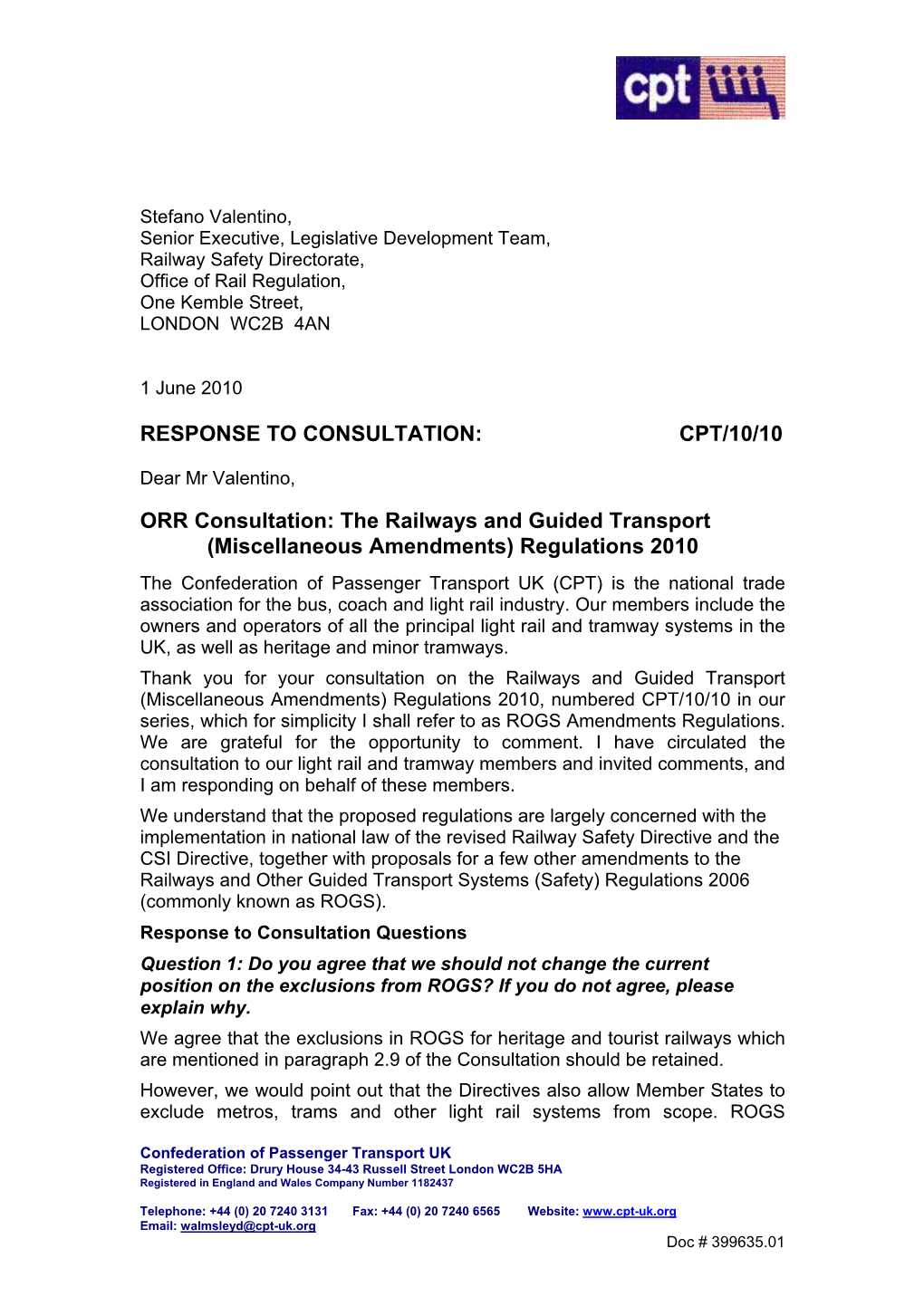 Railways and Guided Transport Consultation