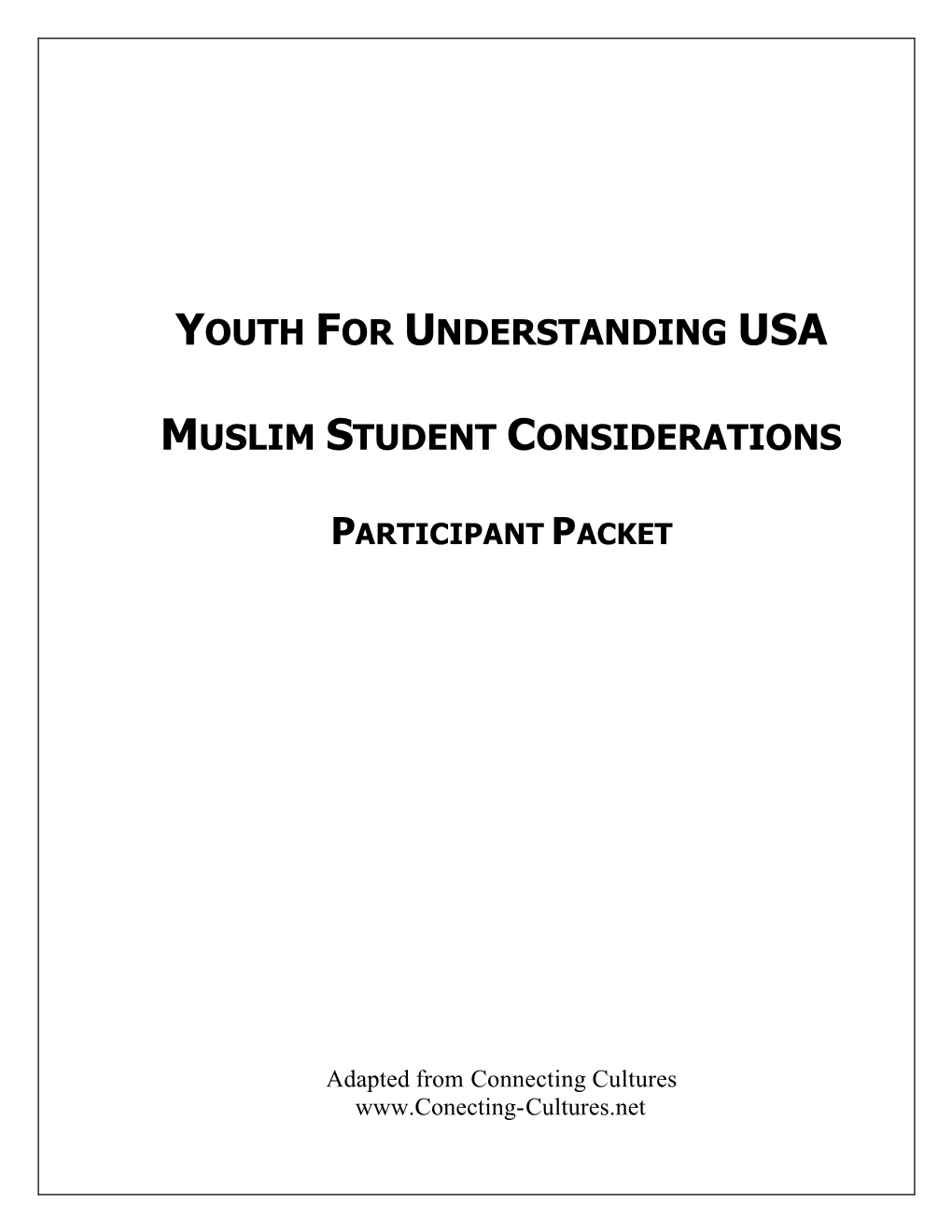 Youth for Understanding Usa Muslim Student