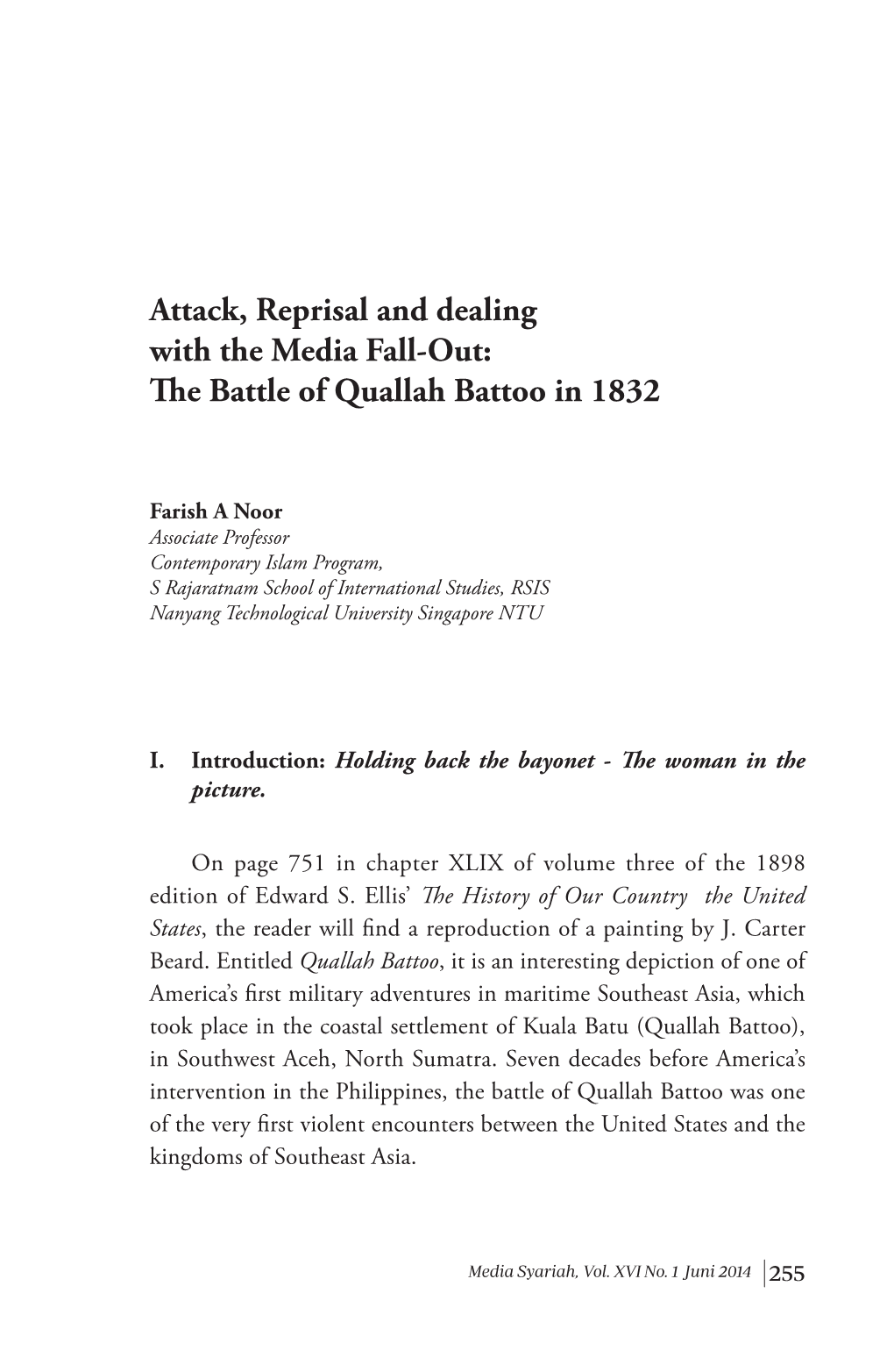 The Battle of Quallah Battoo in 1832
