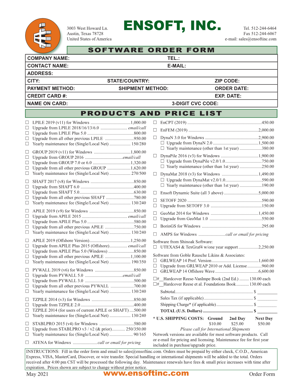 View Pricing Catalog