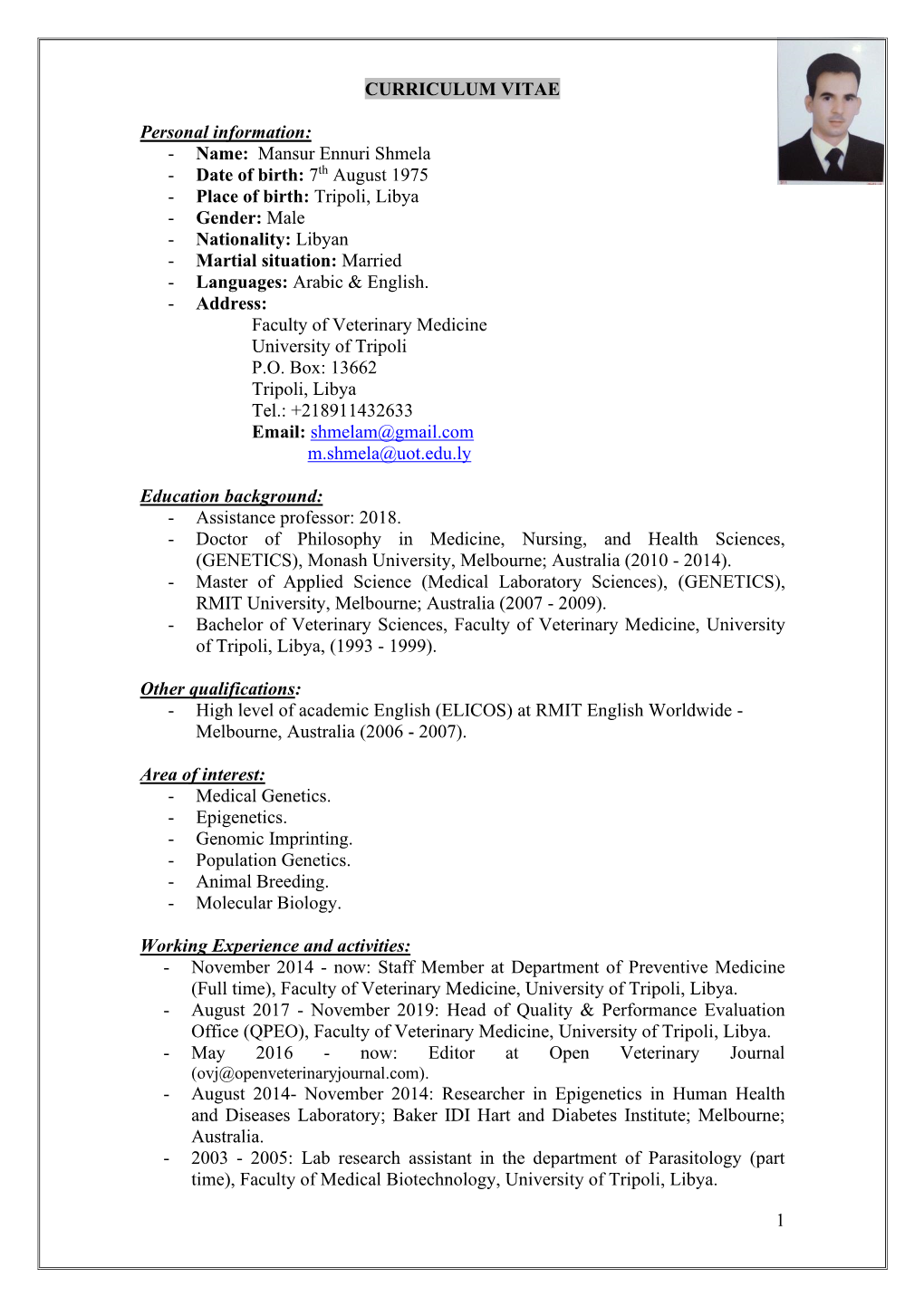 Curriculum Vitae