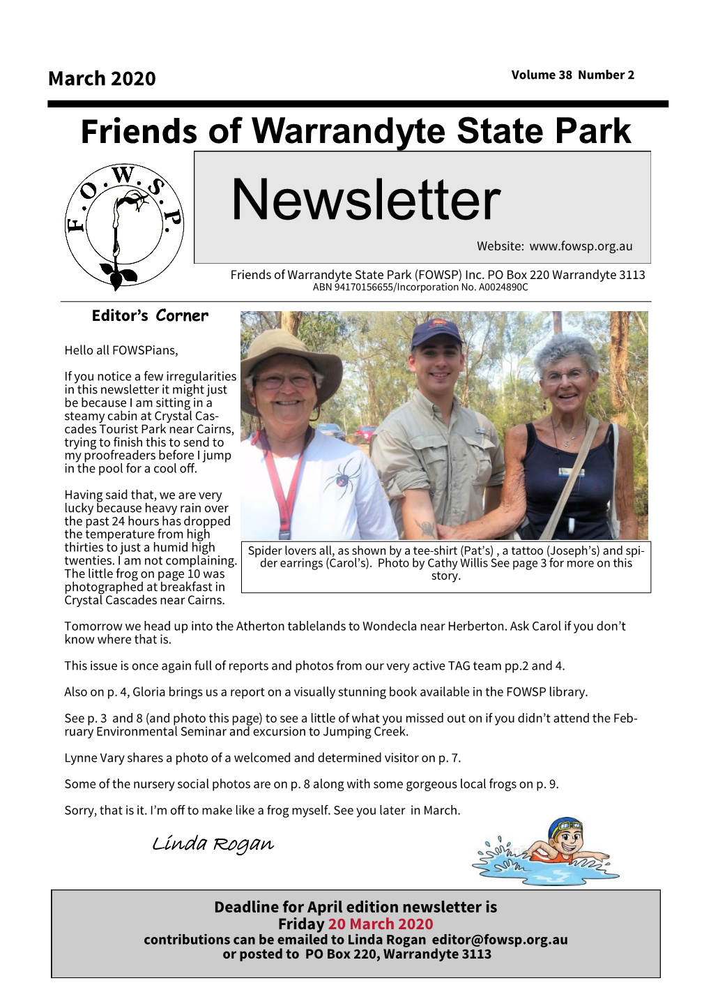 March 2020 Volume 38 Number 2 Friends of Warrandyte State Park