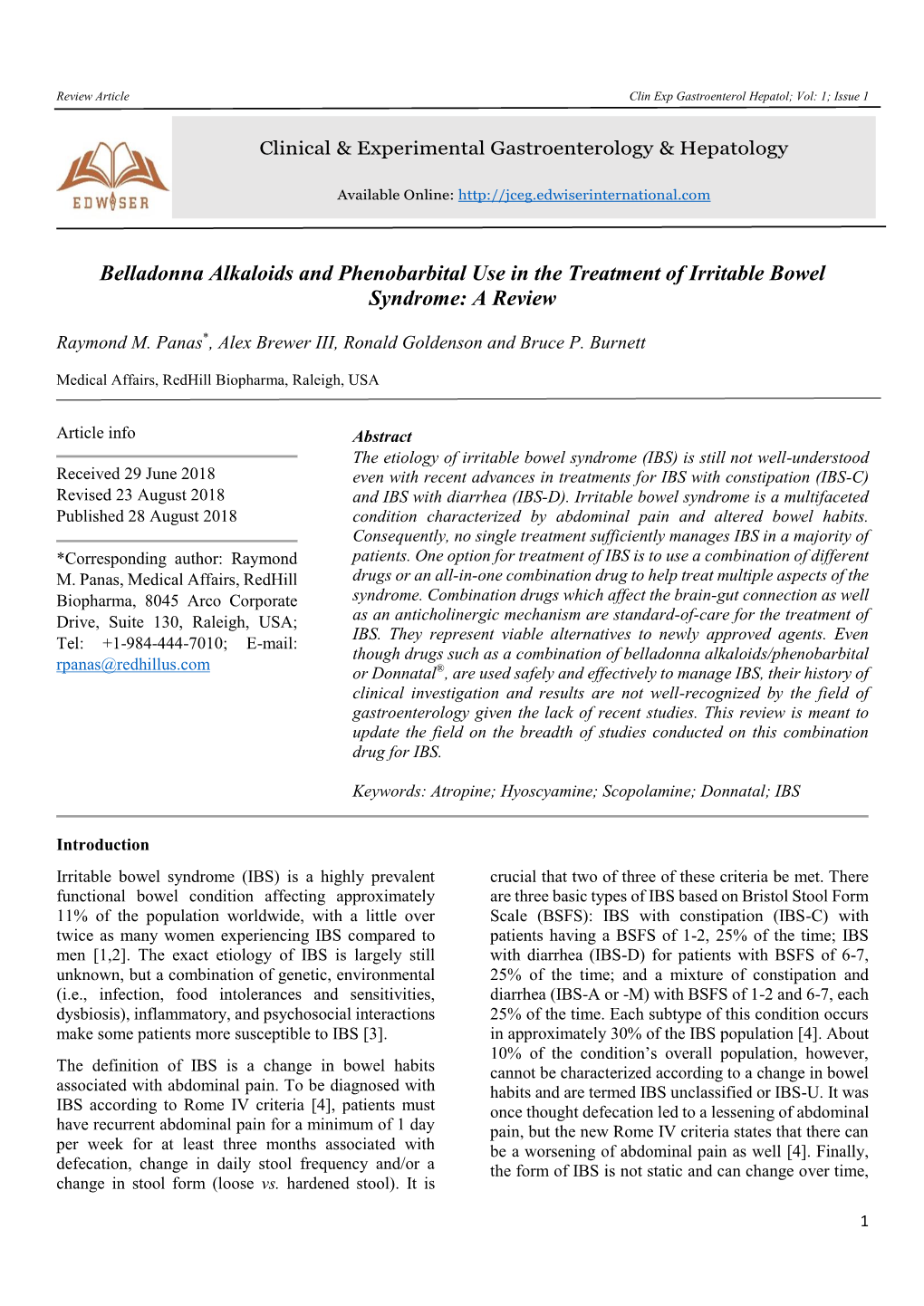 Belladonna Alkaloids and Phenobarbital Use in the Treatment of Irritable Bowel Syndrome: a Review