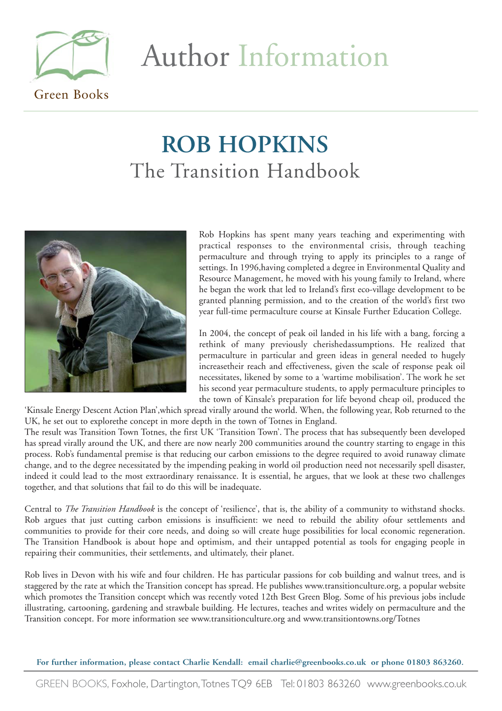 ROB HOPKINS the Transition Handbook