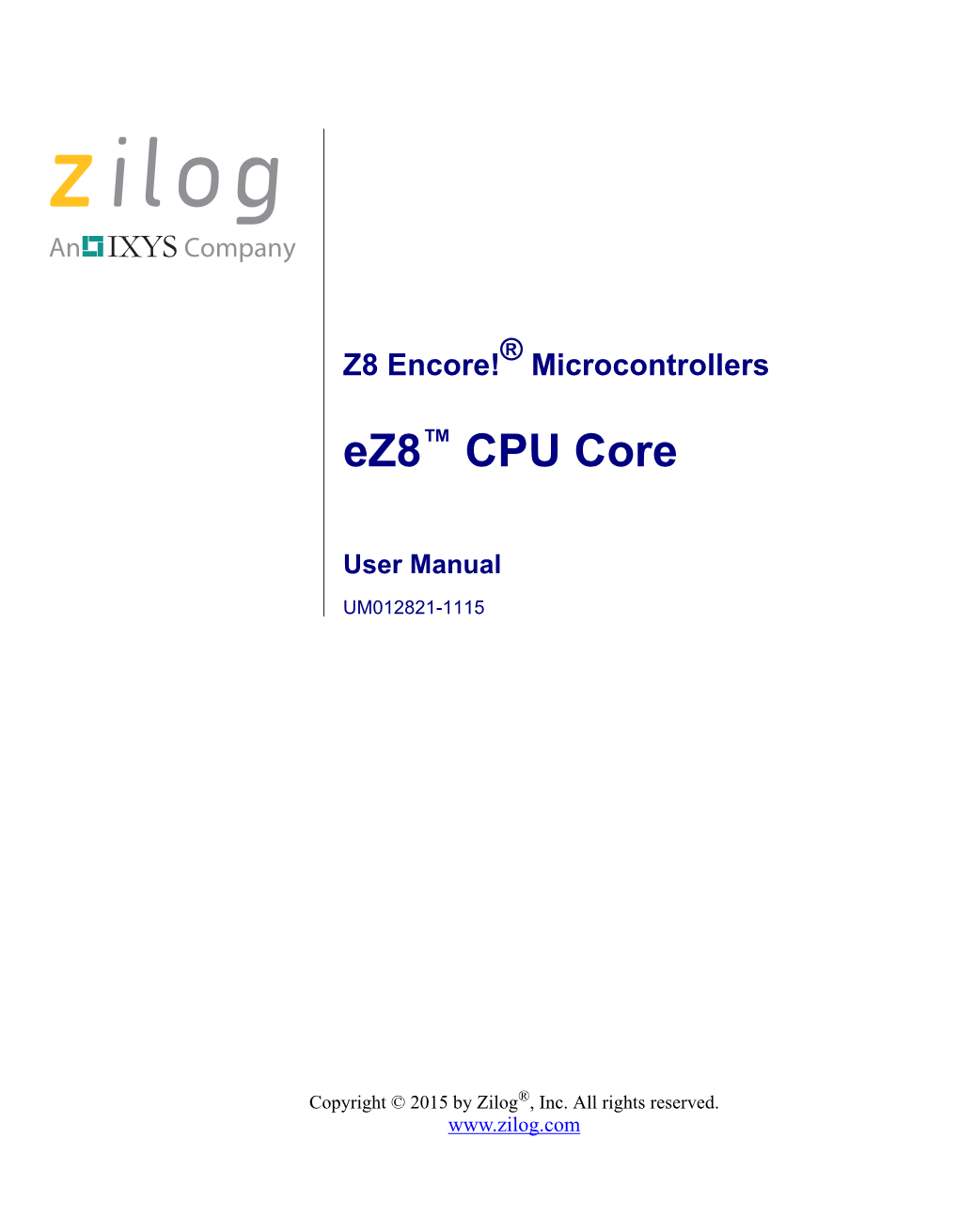 Ez8 CPU User Manual (UM0128)