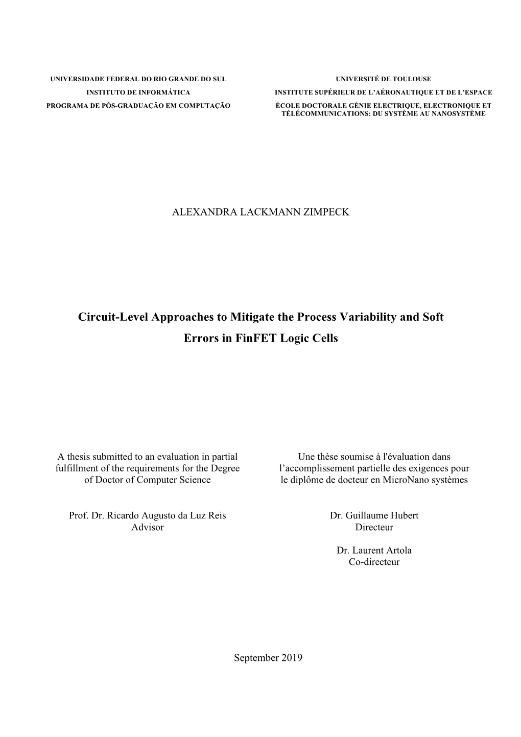 Circuit-Level Approaches to Mitigate the Process Variability and Soft Errors in Finfet Logic Cells