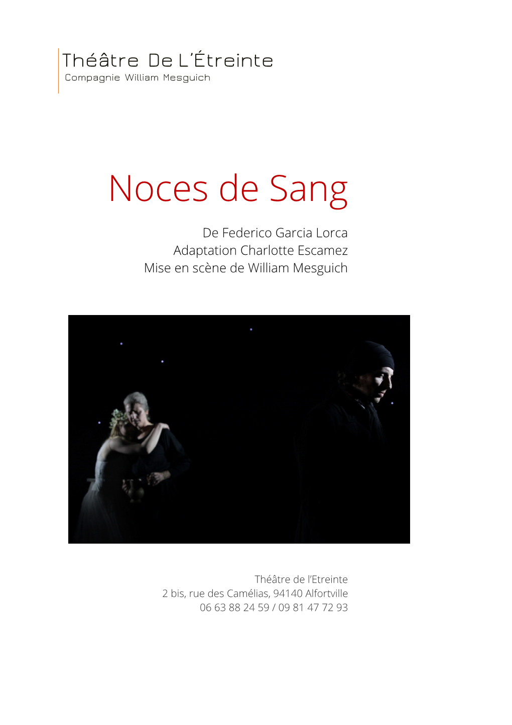 Dossier De Presentation Noces De Sang