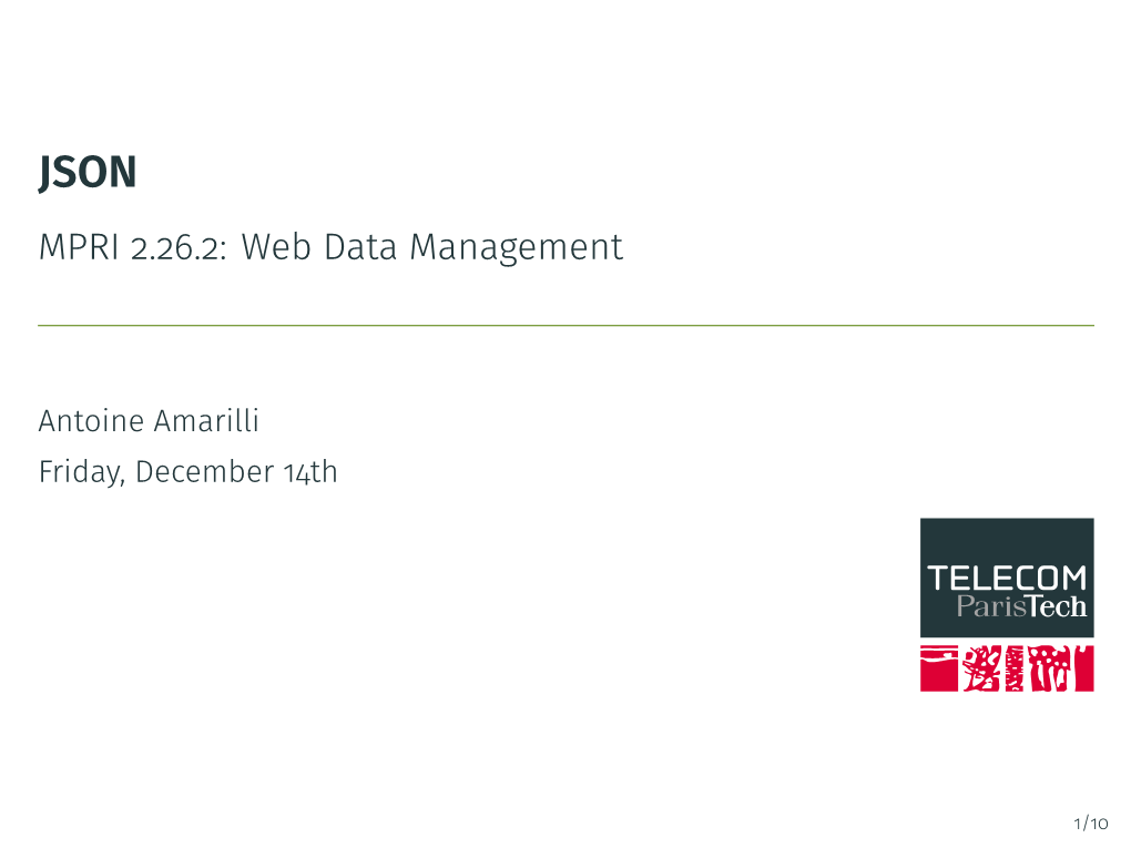 JSON MPRI 2.26.2: Web Data Management