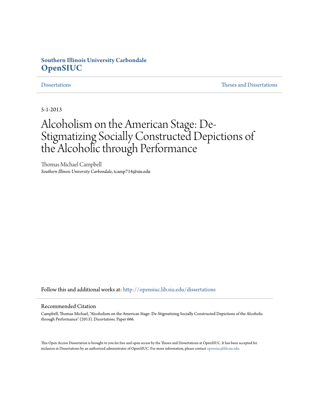 Alcoholism on the American Stage