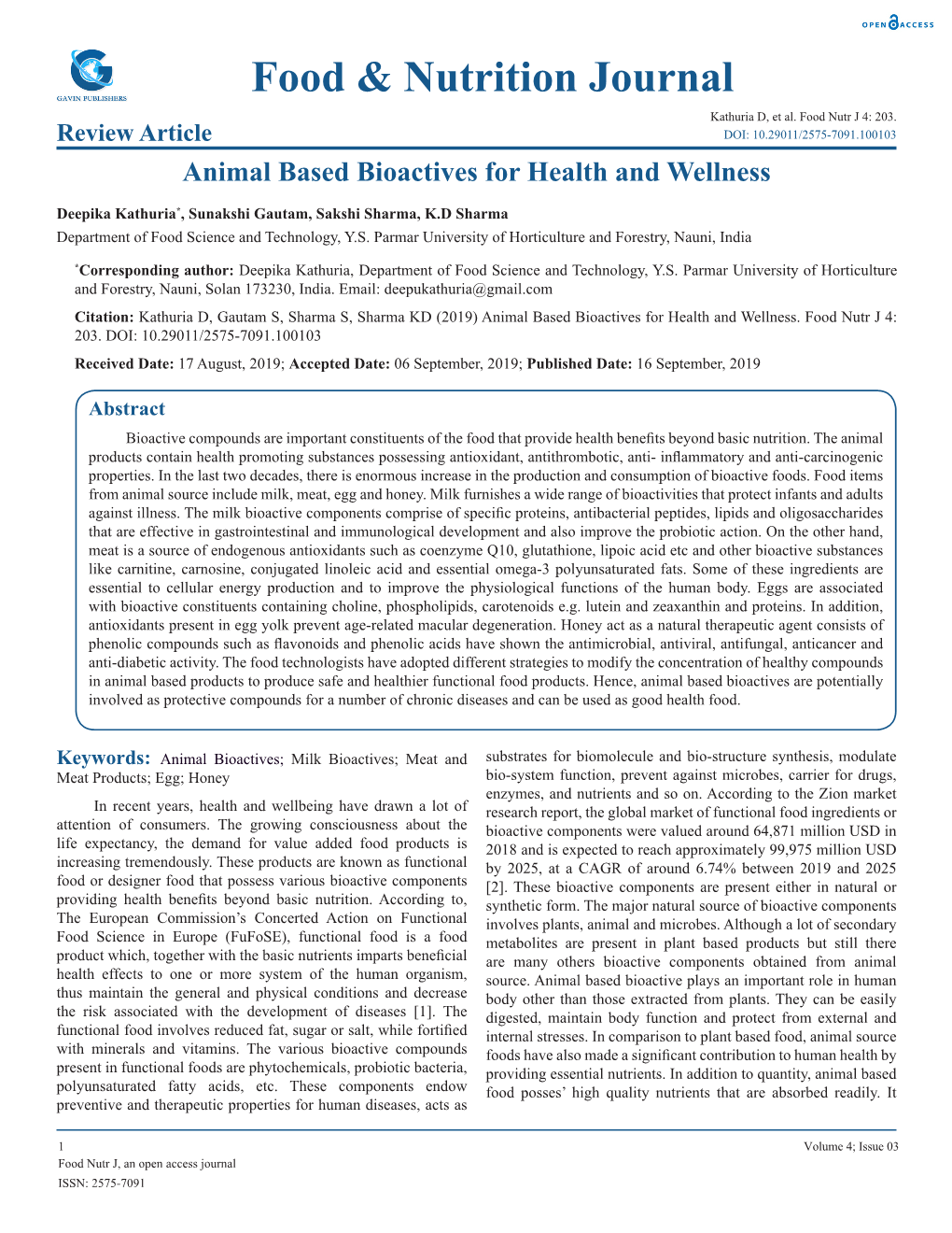 Food & Nutrition Journal