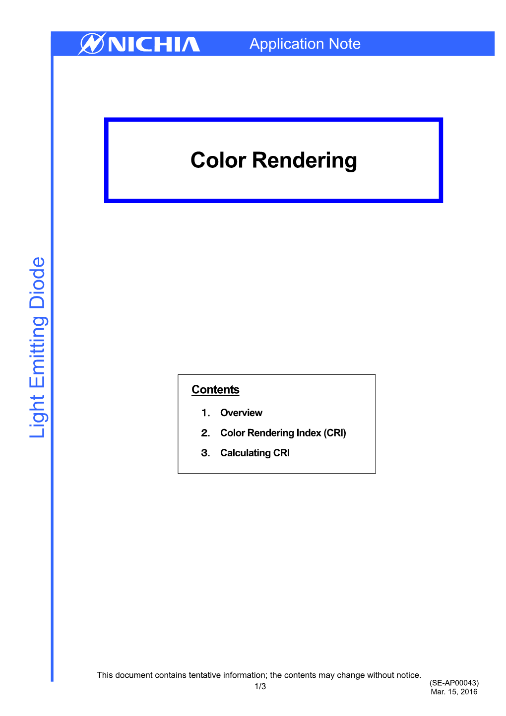 Color Rendering