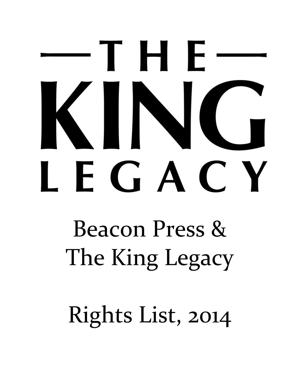 Beacon Press & the King Legacy Rights List, 2014