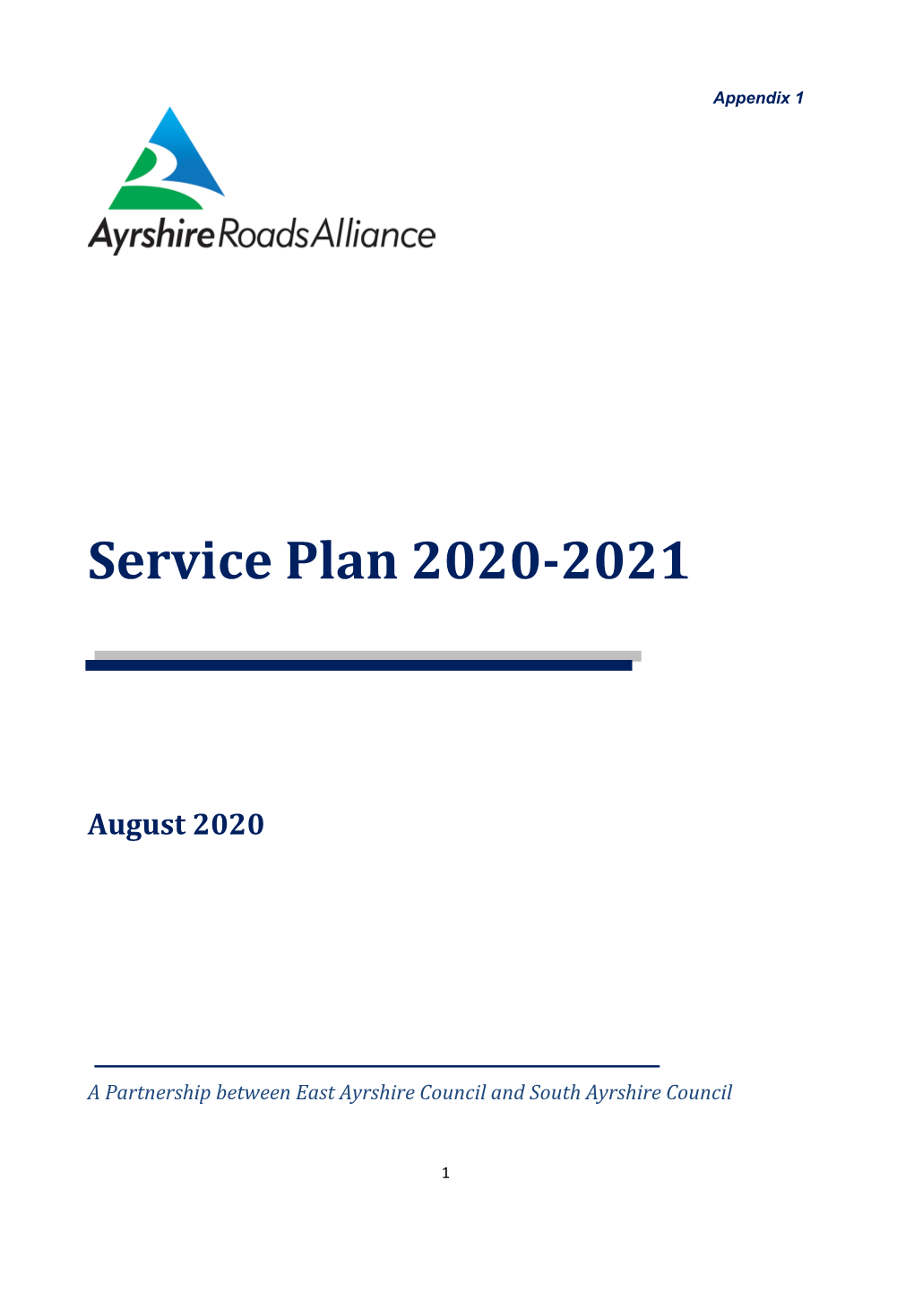 Ayrshire Roads Alliance Service Plan 2020/21 and Performance Report