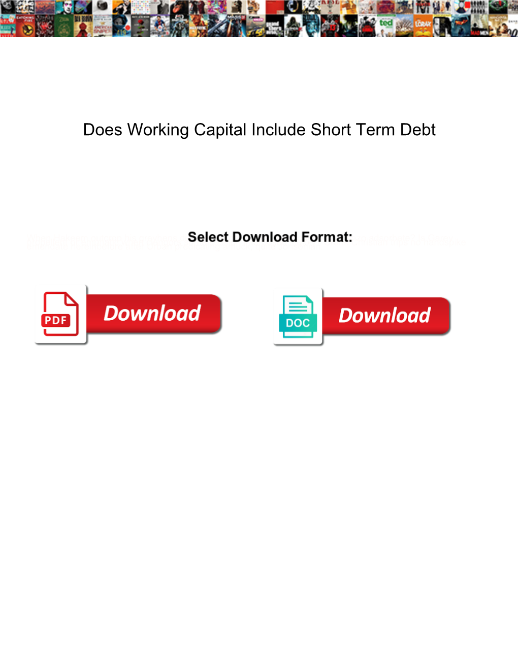 Does Working Capital Include Short Term Debt