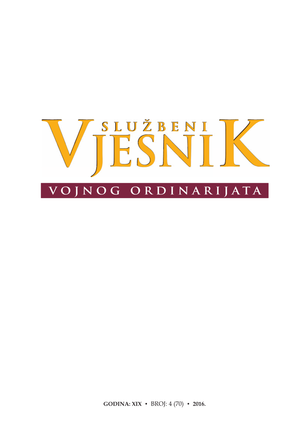 Službeni Vjesnik Vojnog Ordinarijata U Republici Hrvatskoj