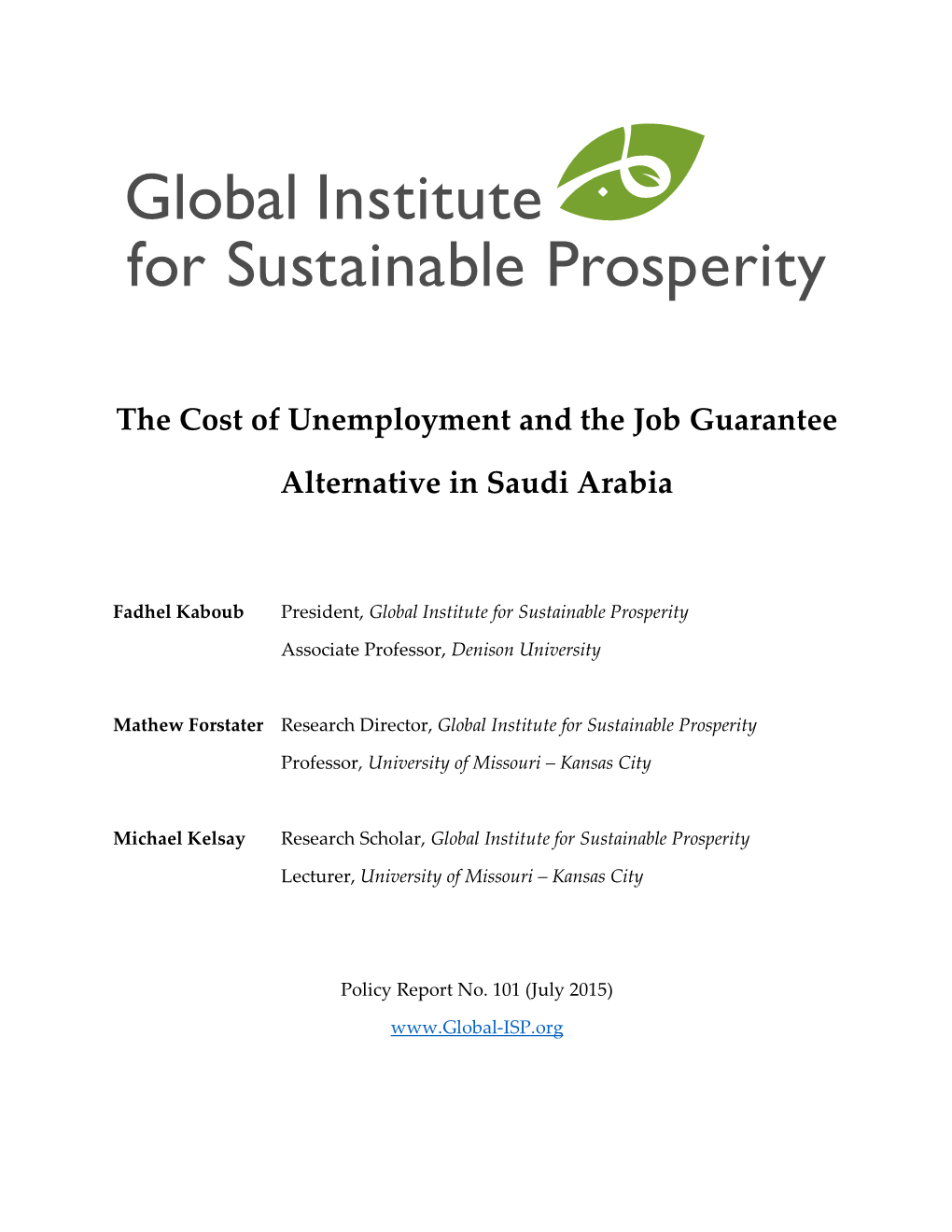 The Cost of Unemployment and the Job Guarantee Alternative in Saudi