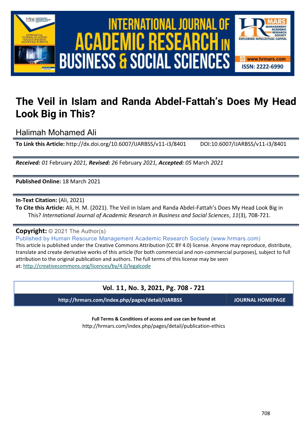 The Veil in Islam and Randa Abdel-Fattah's Does My Head Look