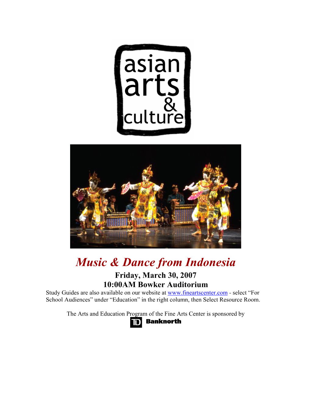 Music & Dance from Indonesia