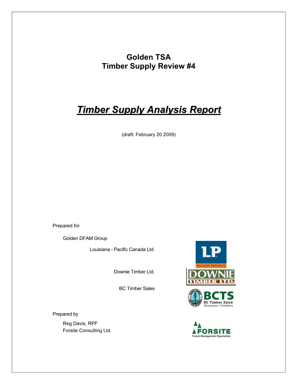 Timber Supply Analysis Report