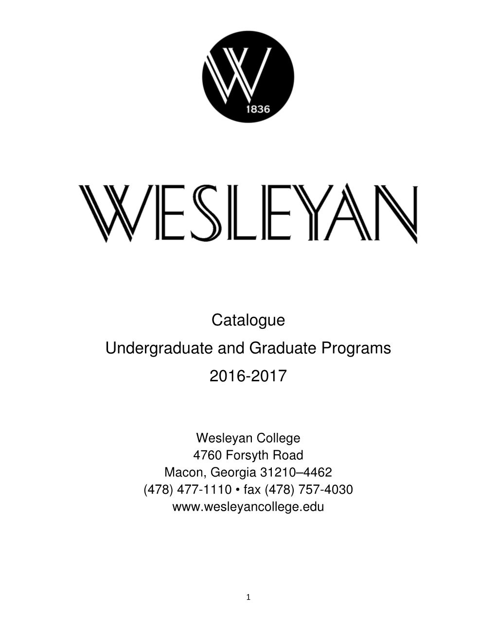 Catalogue Undergraduate and Graduate Programs 2016-2017