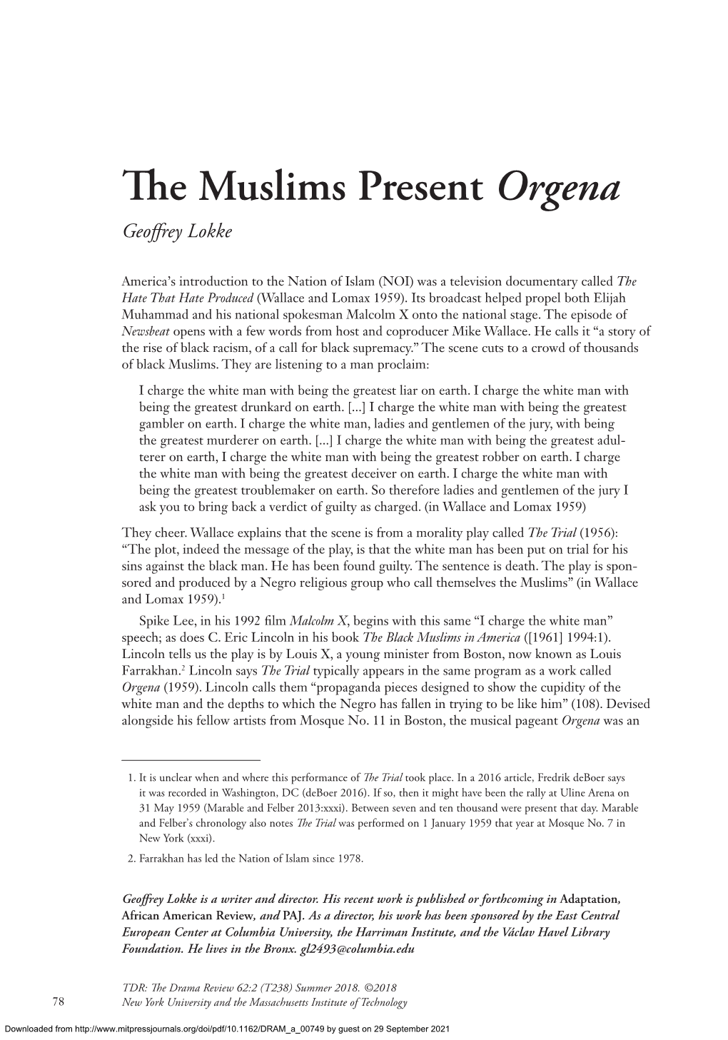 The Muslims Present Orgena 79 - Especially — ­