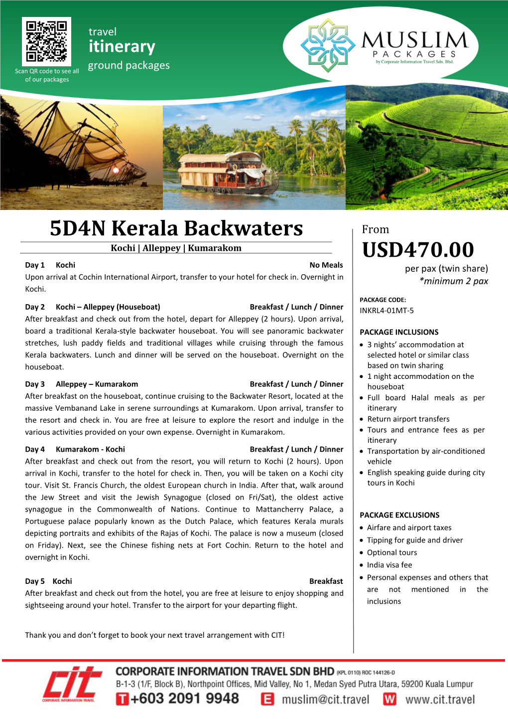 5D4N Kerala Backwaters