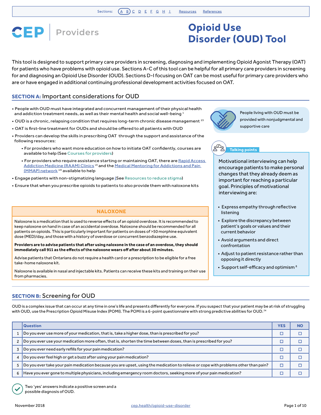 Opioid Use Disorder (OUD) Tool