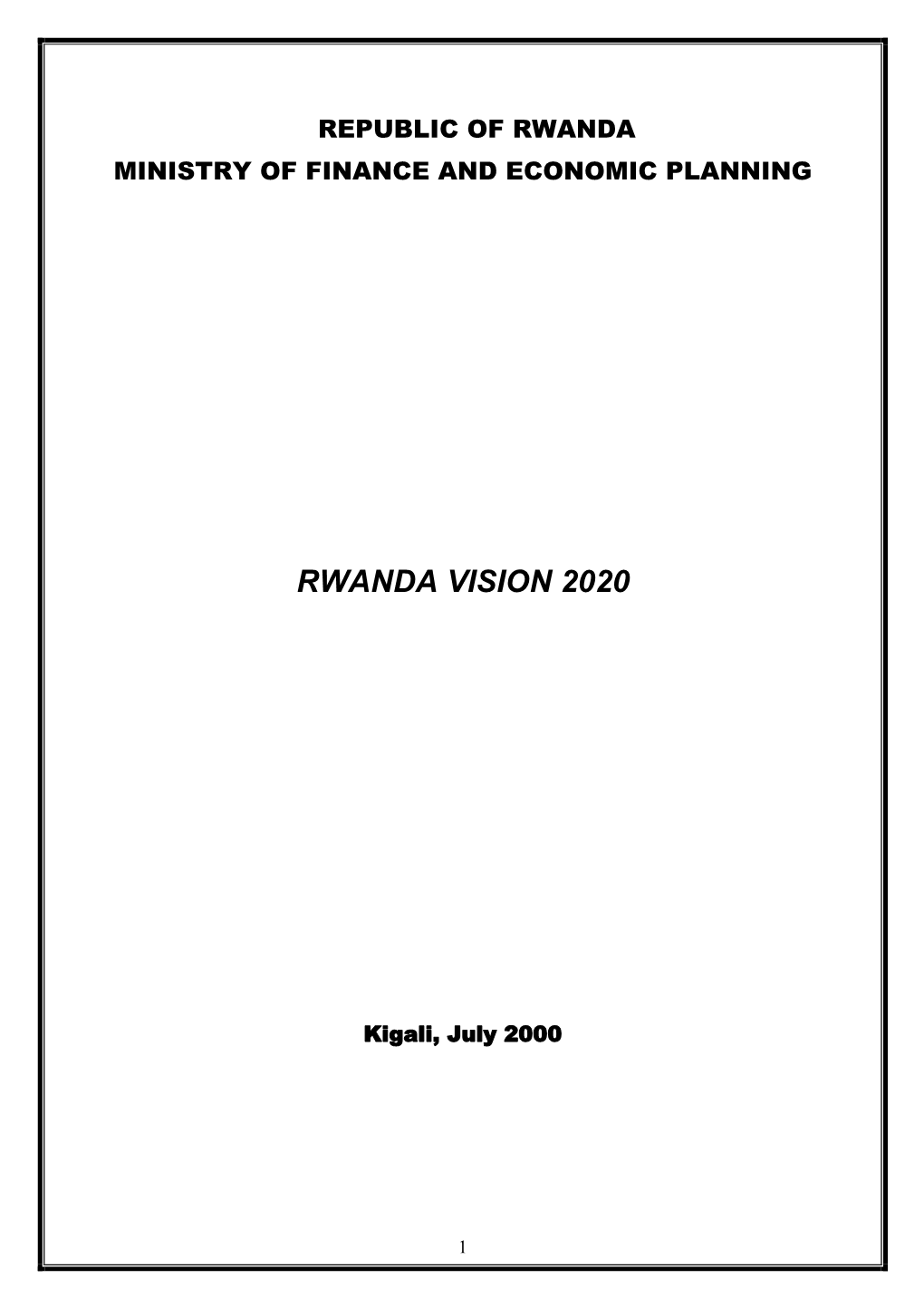 Rwanda Vision 2020
