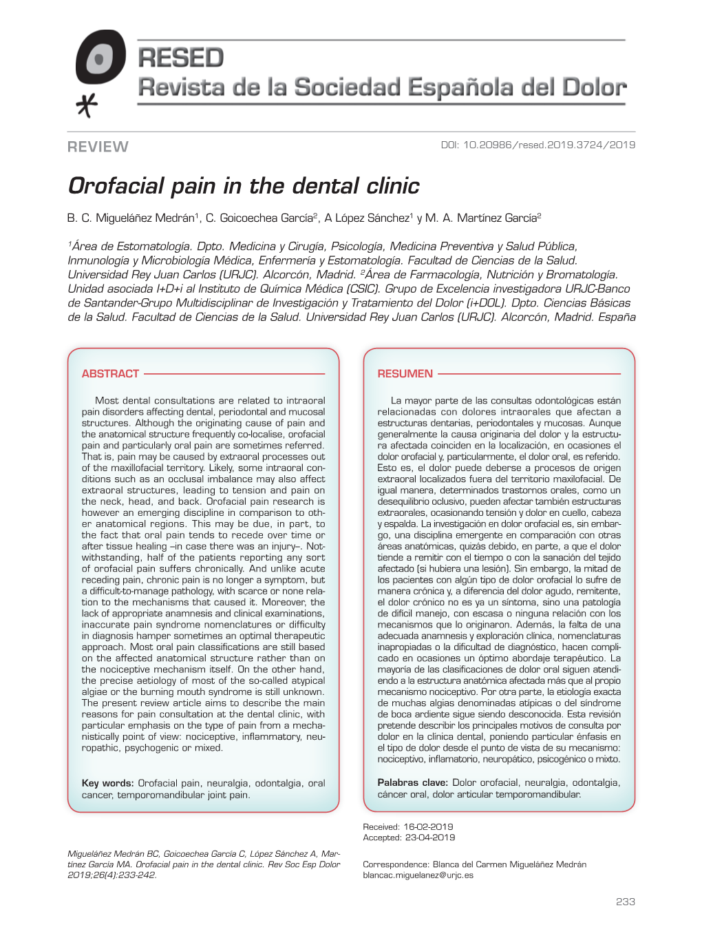 Orofacial Pain in the Dental Clinic