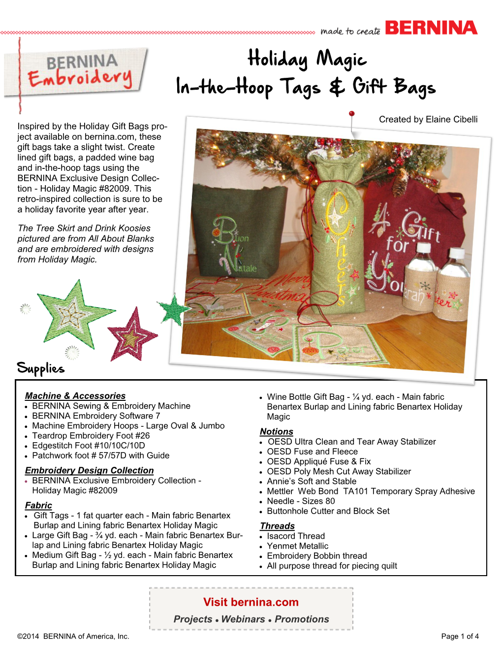 Holiday Magic In-The-Hoop Tags & Gift Bags