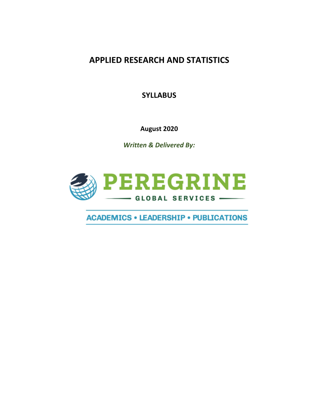 Applied Research and Statistics Syllabus