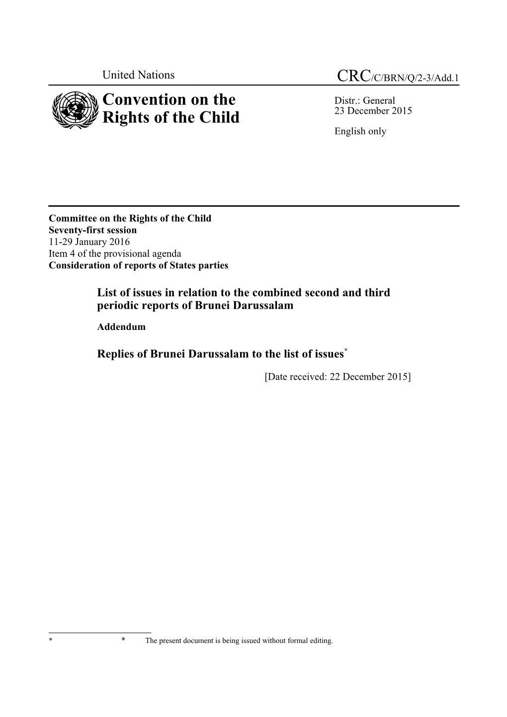 Committee on the Rights of the Child s27