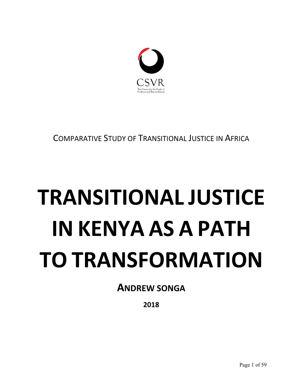 Kenya As a Path to Transformation