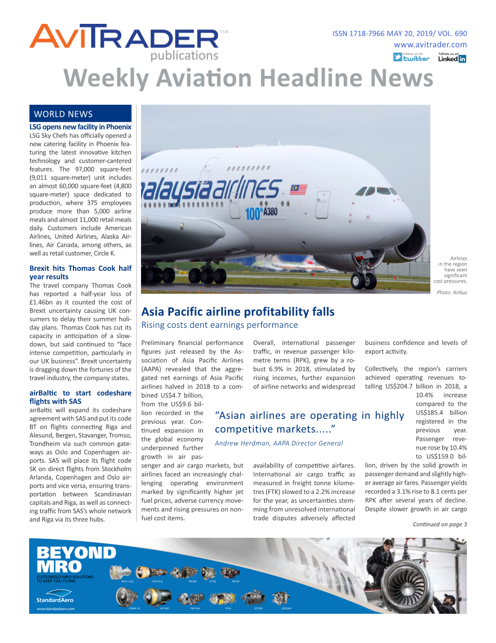 Weekly Aviation Headline News