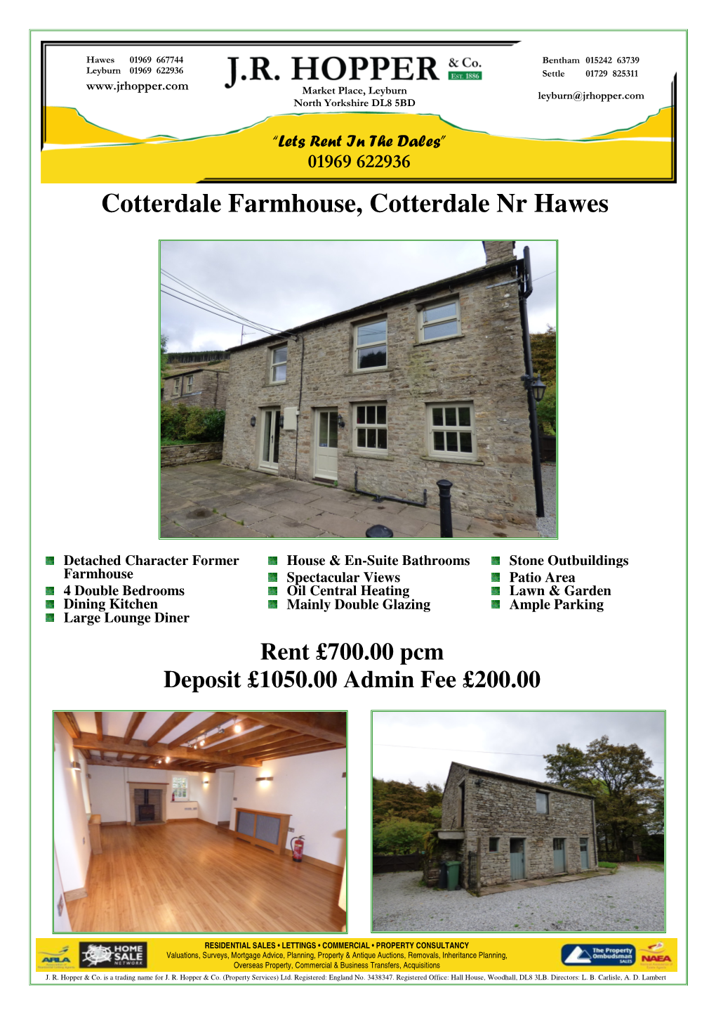 Cotterdale Farmhouse, Cotterdale Nr Hawes