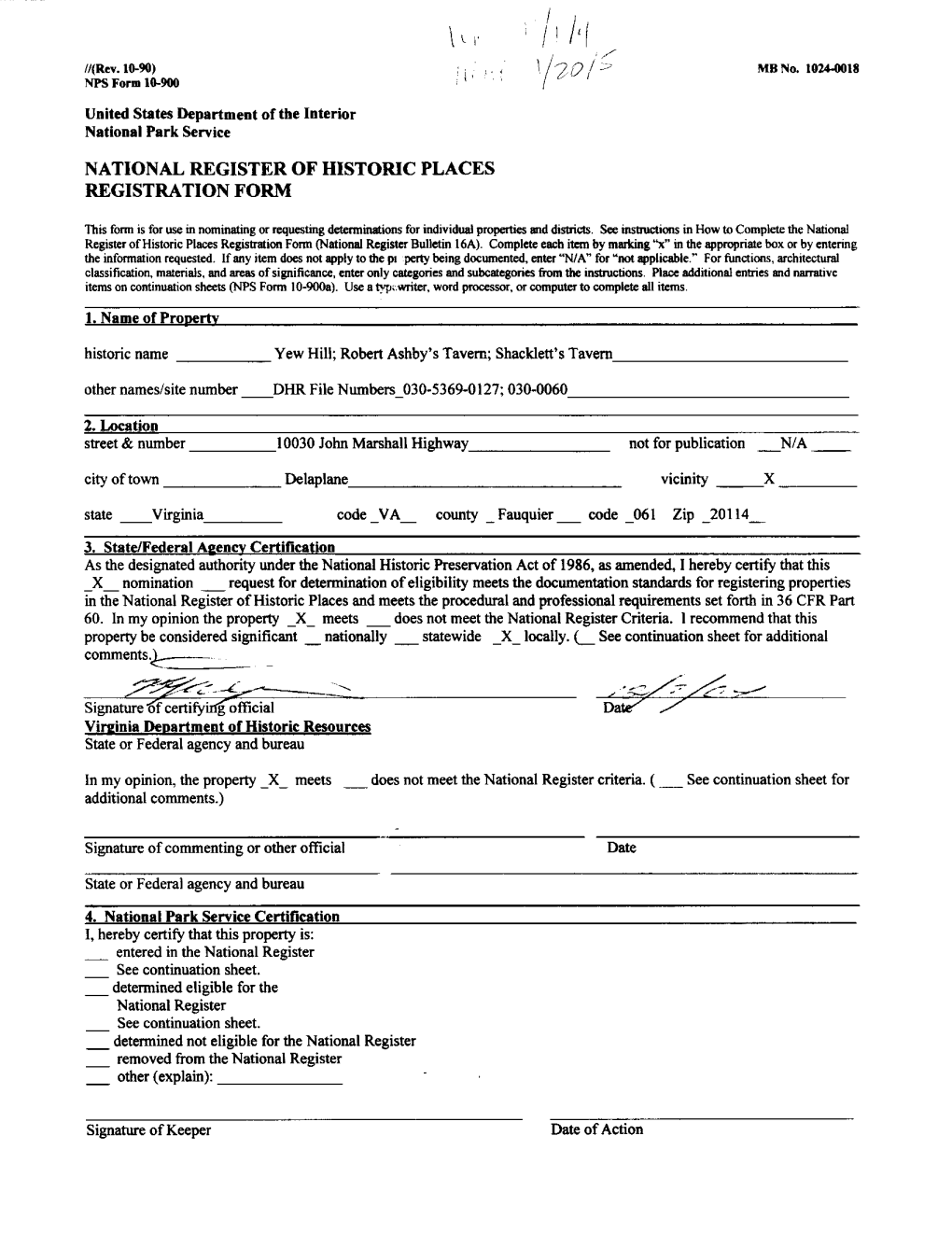 National Register of Historic Places Registration Form